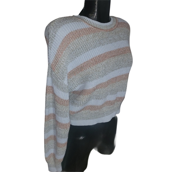 Twik Striped Knit Cropped Sweater - Picture 2 of 6